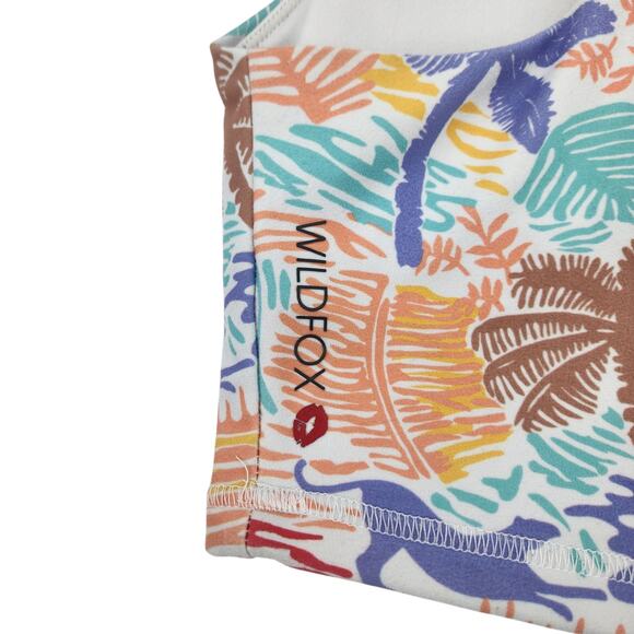 Wildfox Longline Racerback Sports Bra with Pads in Savanna Print Size XS - Picture 2 of 4